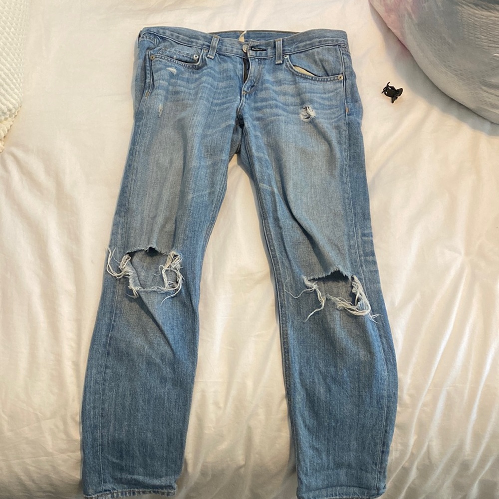 Distressed rag and bone boyfriend jeans
